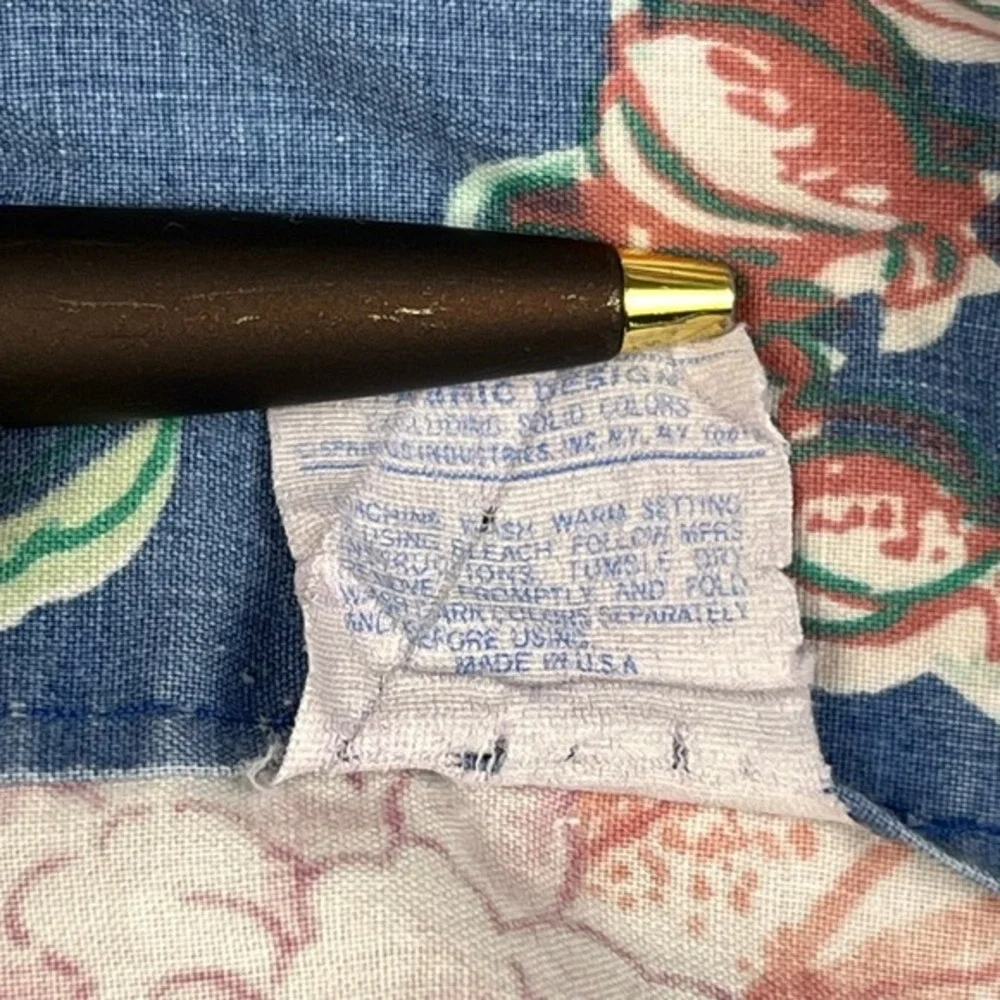 Vtg Springmaid Pillowcase 19x32 Percale Blue Floral Cottagecore Made‎ in USA